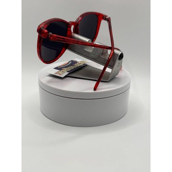 NEW Vintage Sunglasses | Preppy Plastic Style | Grey Lens Bright Red Frame #855 main image 10